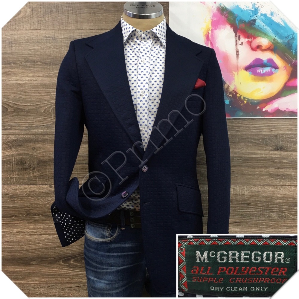 VINTAGE McGREGOR Mens Navy Blazer Sport Coat Casual Jacket Size 40L Classic Suit